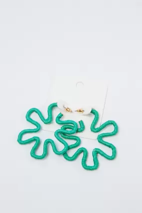 Wrapped Raffia Flower Hoops, Green