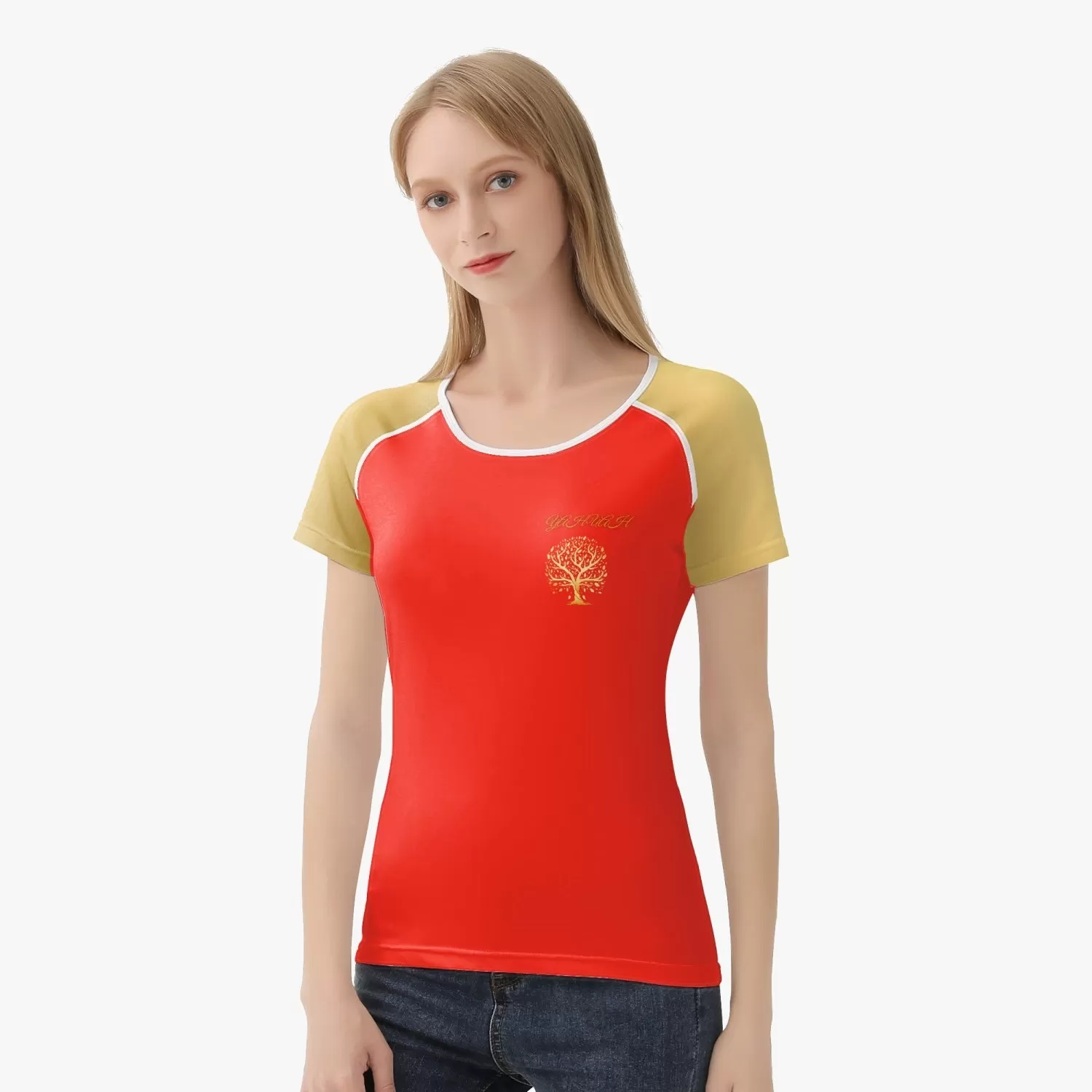 Yahuah-Tree of Life 01 Elected Ladies Designer Round Neck T-shirt