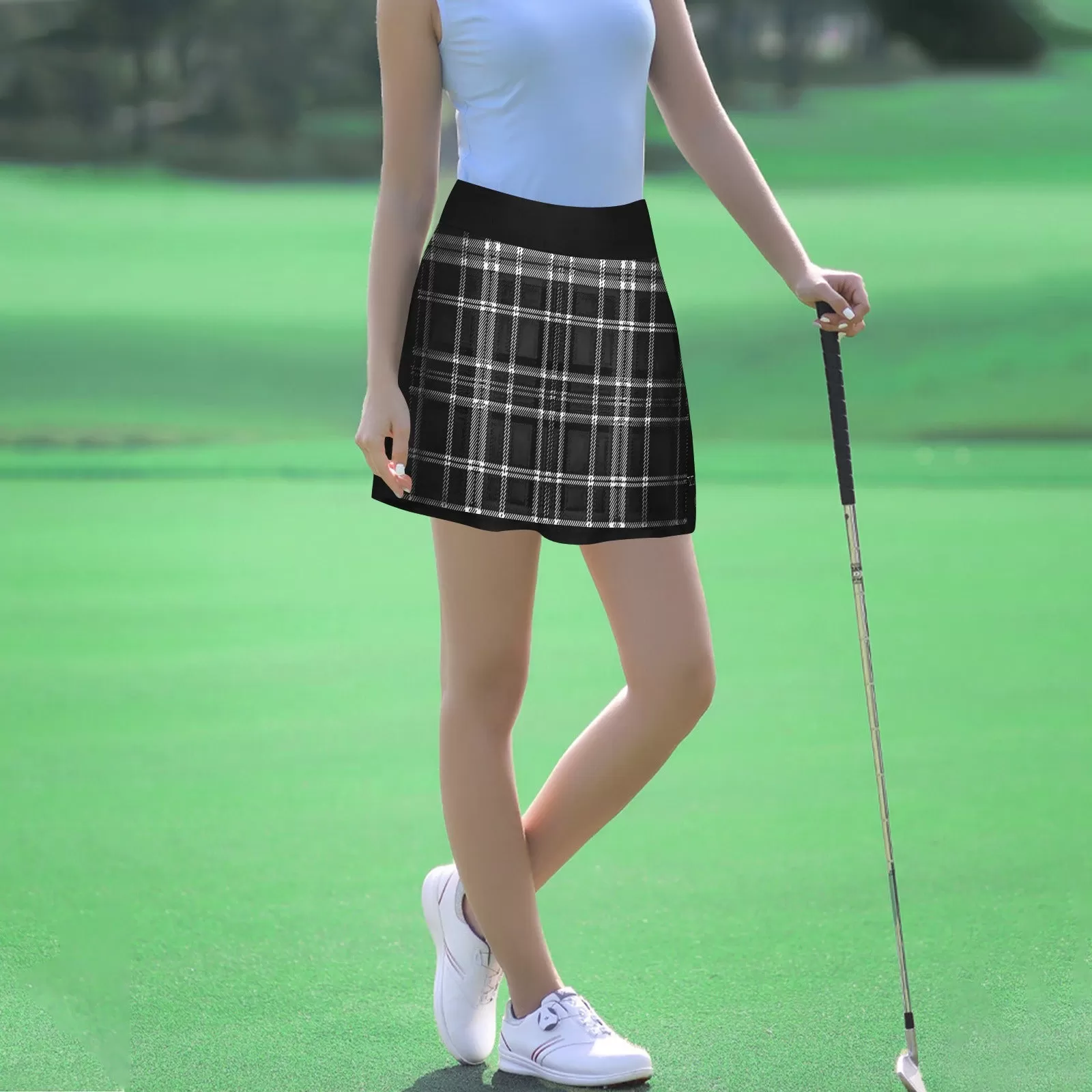 Yahuah-Tree of Life 02-04   Digital Plaid 01-06A Designer Golf Skirt