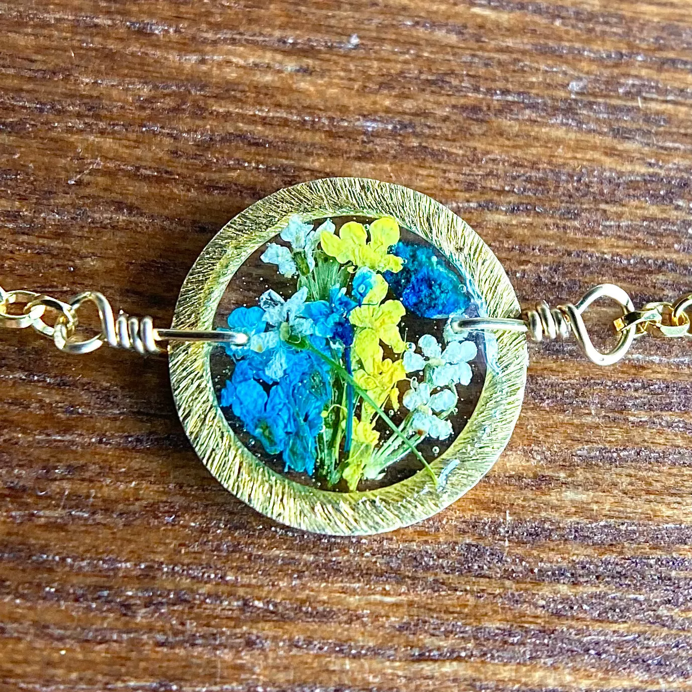 Yellow and Blue Botanical Garden Bracelet - BG30