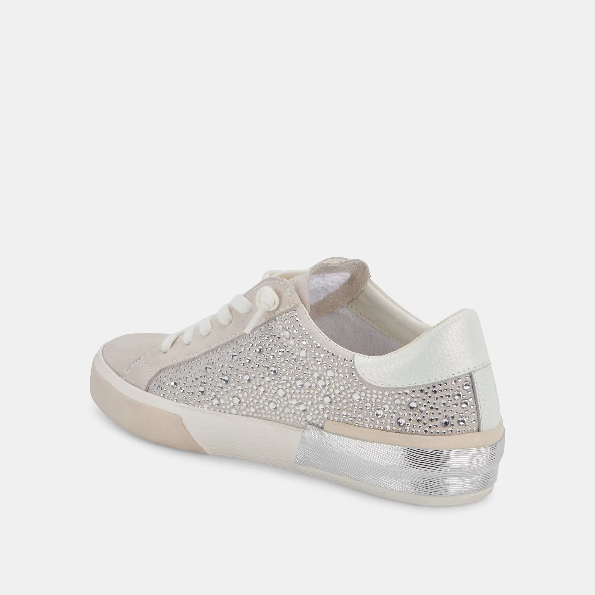 ZINA CRYSTAL SNEAKERS IVORY SUEDE