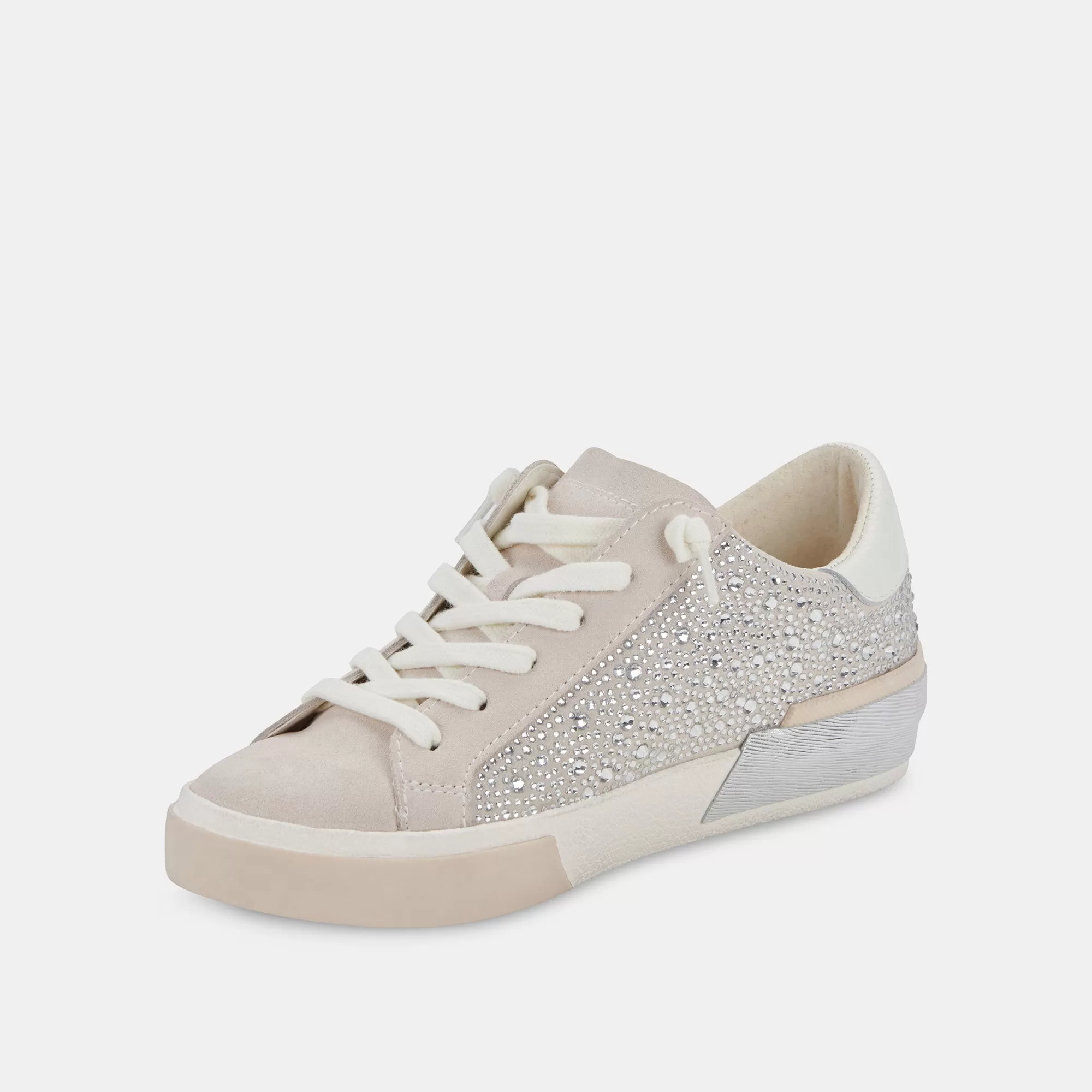 ZINA CRYSTAL SNEAKERS IVORY SUEDE